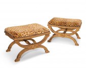A PAIR OF CARVED GILTWOOD CURU