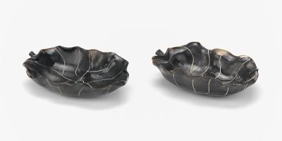 A Pair of Carved Horn Lotus