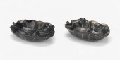 A Pair of Carved Horn Lotus Di