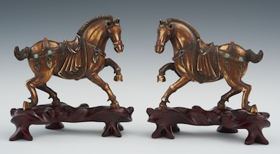 A Pair of Carved Ivory or Bone