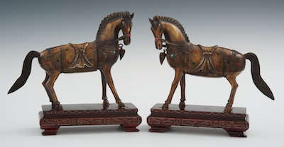 A Pair of Carved Ivory or Bone