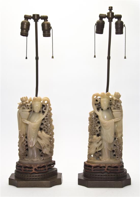 A Pair of Carved Soapstone