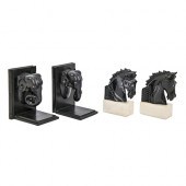 A pair of carved stone horse’s