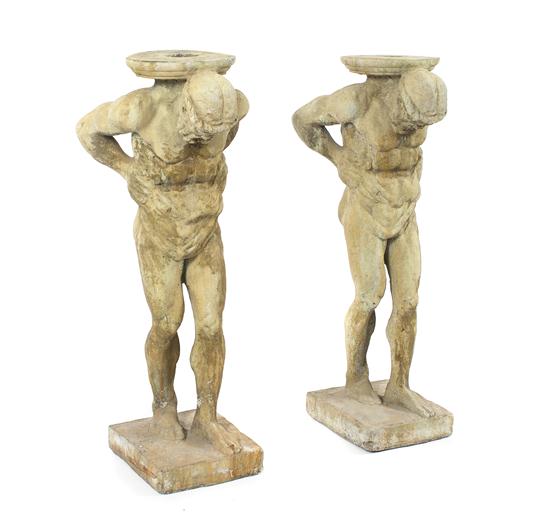 A Pair of Cast Concrete Pedestals