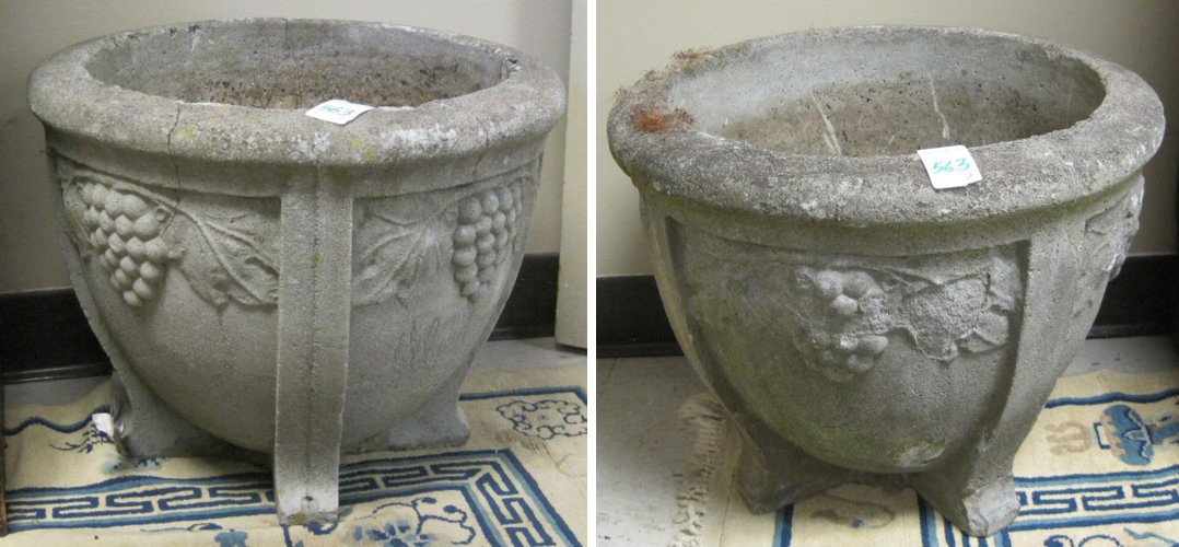 A PAIR OF CAST CONCRETE GARDEN