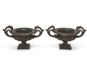 A PAIR OF CAST IRON AND COPPER