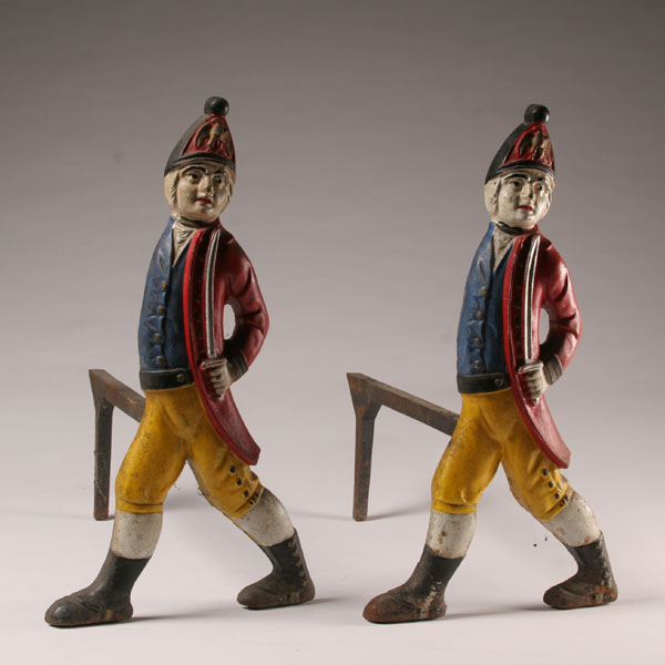 A pair of cast iron Hessian