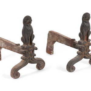 A Pair of Cast-Iron Dog Form