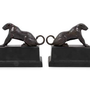 A Pair of Cast Metal Dog Bookends