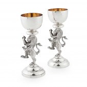 A PAIR OF CAST MODERN FIGURAL