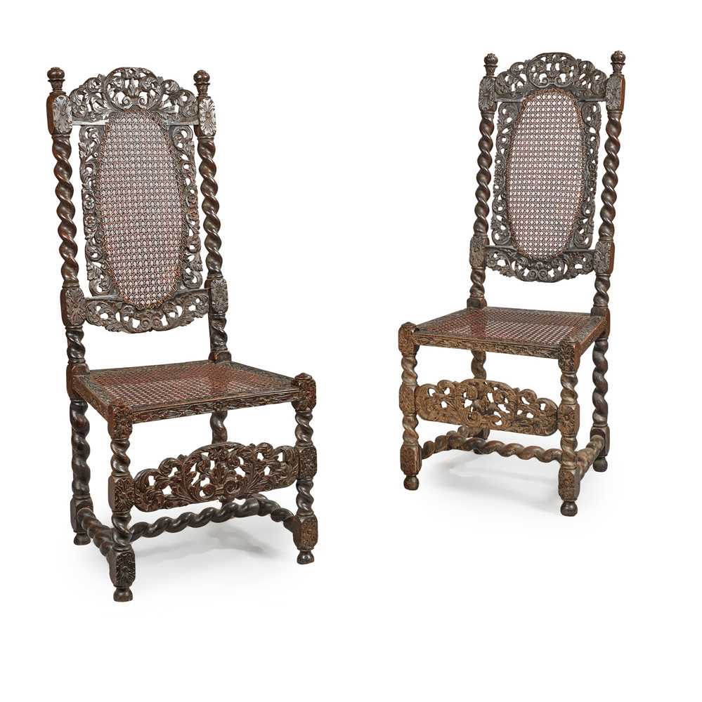 A PAIR OF CHARLES II STAINED AND