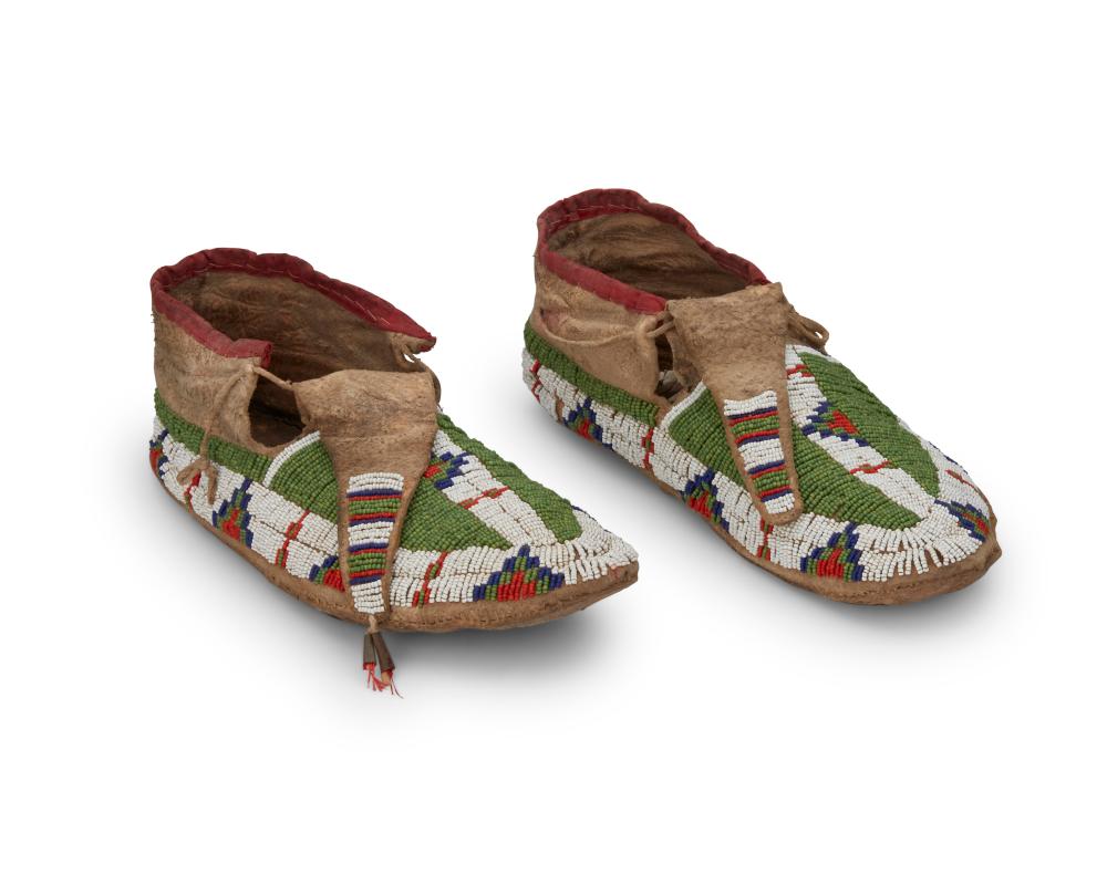 A PAIR OF CHEYENNE BEADED HIDE