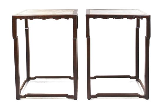 * A Pair of Chinese Hungmu Wood and
