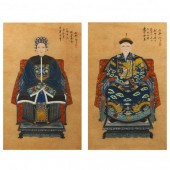 A PAIR OF CHINESE ANCESTOR POR