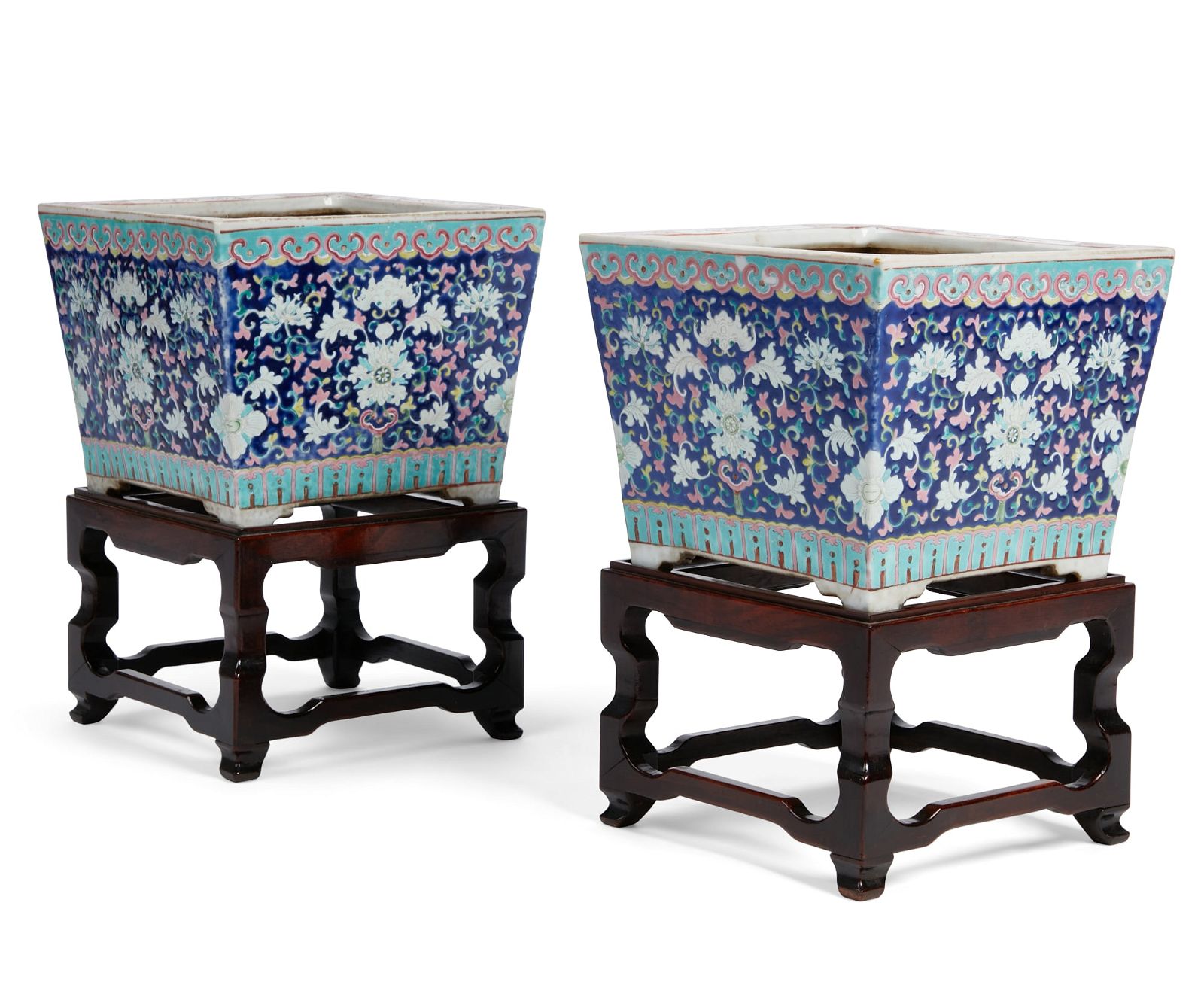 A PAIR OF CHINESE BLUE GROUND
