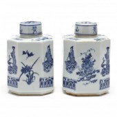 A PAIR OF CHINESE BLUE AND WHI