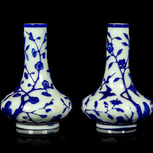 A Pair of Chinese Blue Overlay