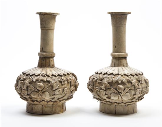 A Pair of Chinese Bone Veneered