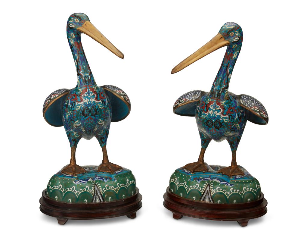 A PAIR OF CHINESE BRASS AND