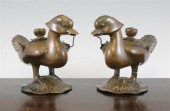 A pair of Chinese bronze manda