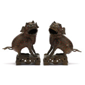 A PAIR OF CHINESE BRONZE AND E