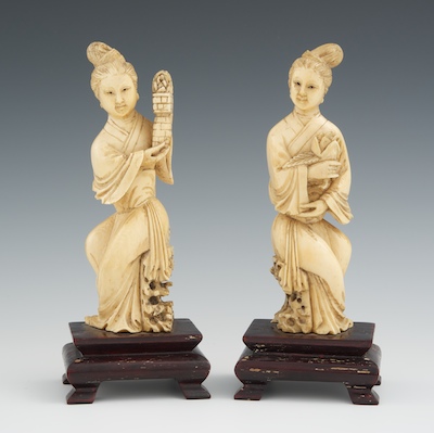 A Pair of Chinese Carved Ivory
