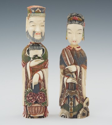 A Pair of Chinese Carved Ivory