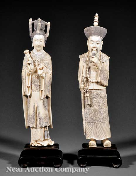 A Pair of Chinese Carved Ivory
