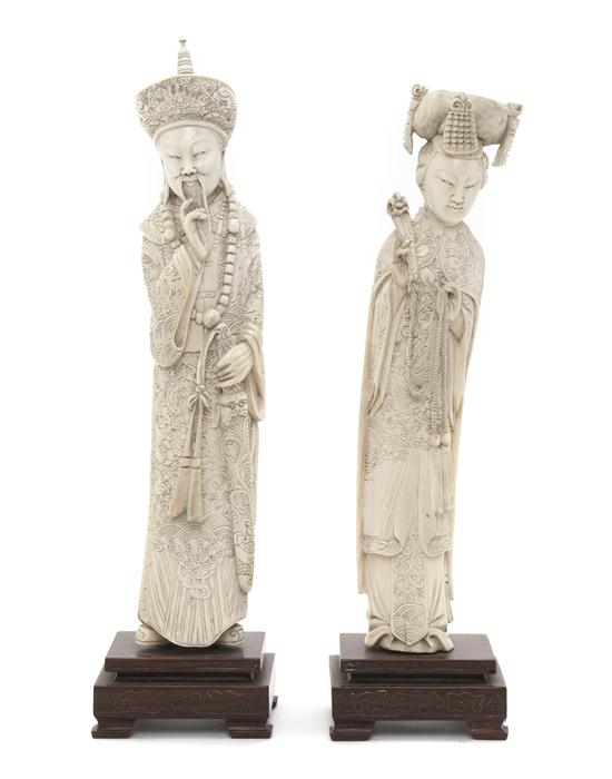 A Pair of Chinese Carved Ivory