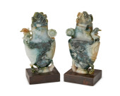 A PAIR OF CHINESE CARVED HARDS