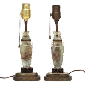 A PAIR OF CHINESE CARVED HARDS
