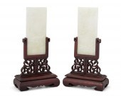 A PAIR OF CHINESE CARVED NEPHR