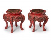 A PAIR OF CHINESE CARVED CINNA