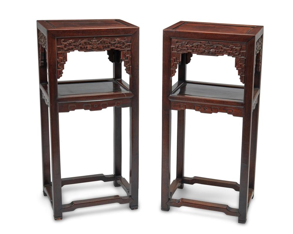 A PAIR OF CHINESE CARVED WOOD