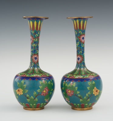 A Pair of Chinese Cloisonne Vases