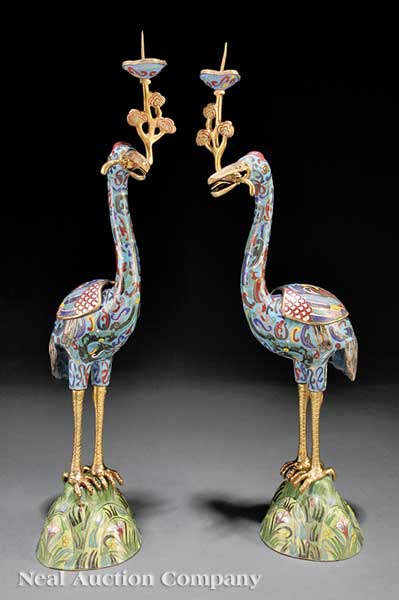 A Pair of Chinese Cloisonné