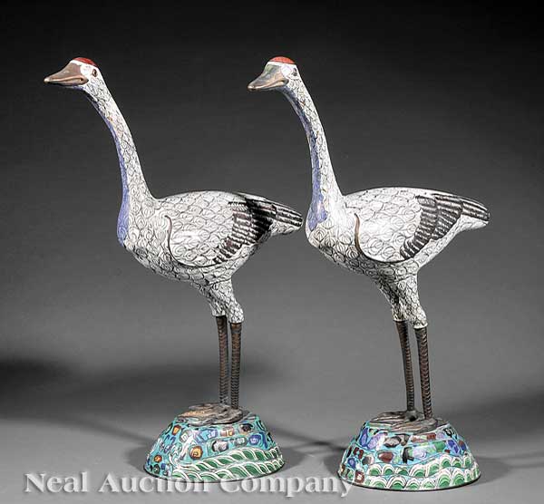 A Pair of Chinese Cloisonné