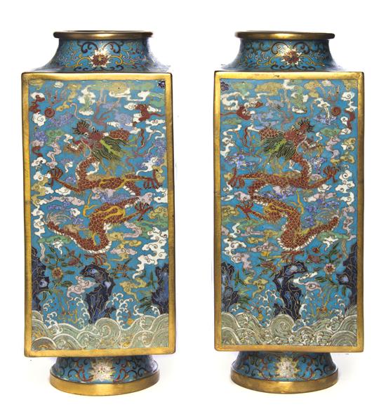 A Pair of Chinese Cloisonne