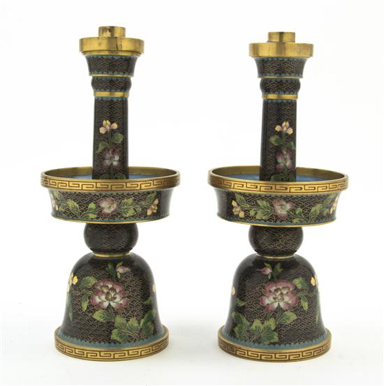 A Pair of Chinese Cloisonne Censers