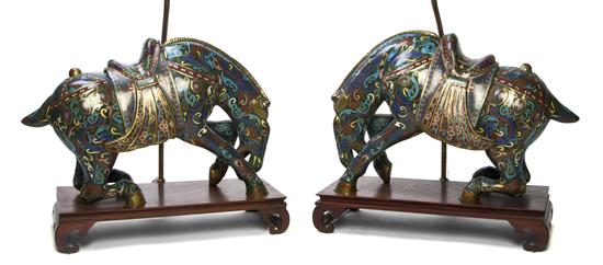 A Pair of Chinese Cloisonne
