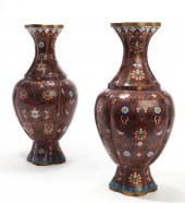 A PAIR OF CHINESE CLOISONNE EN