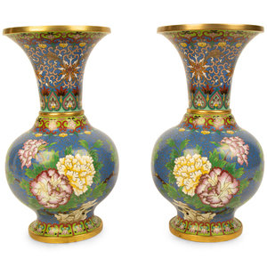 A Pair of Chinese Cloissone Vases