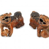 A Pair of Chinese Cold-Painted