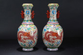 A PAIR OF CHINESE DRAGON-DECOR