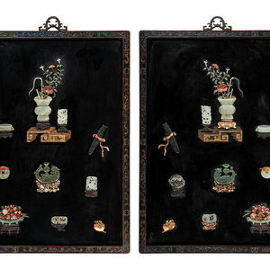 A Pair of Chinese Embellished Black