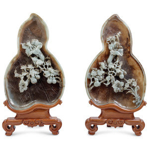 A Pair of Chinese Export Carved