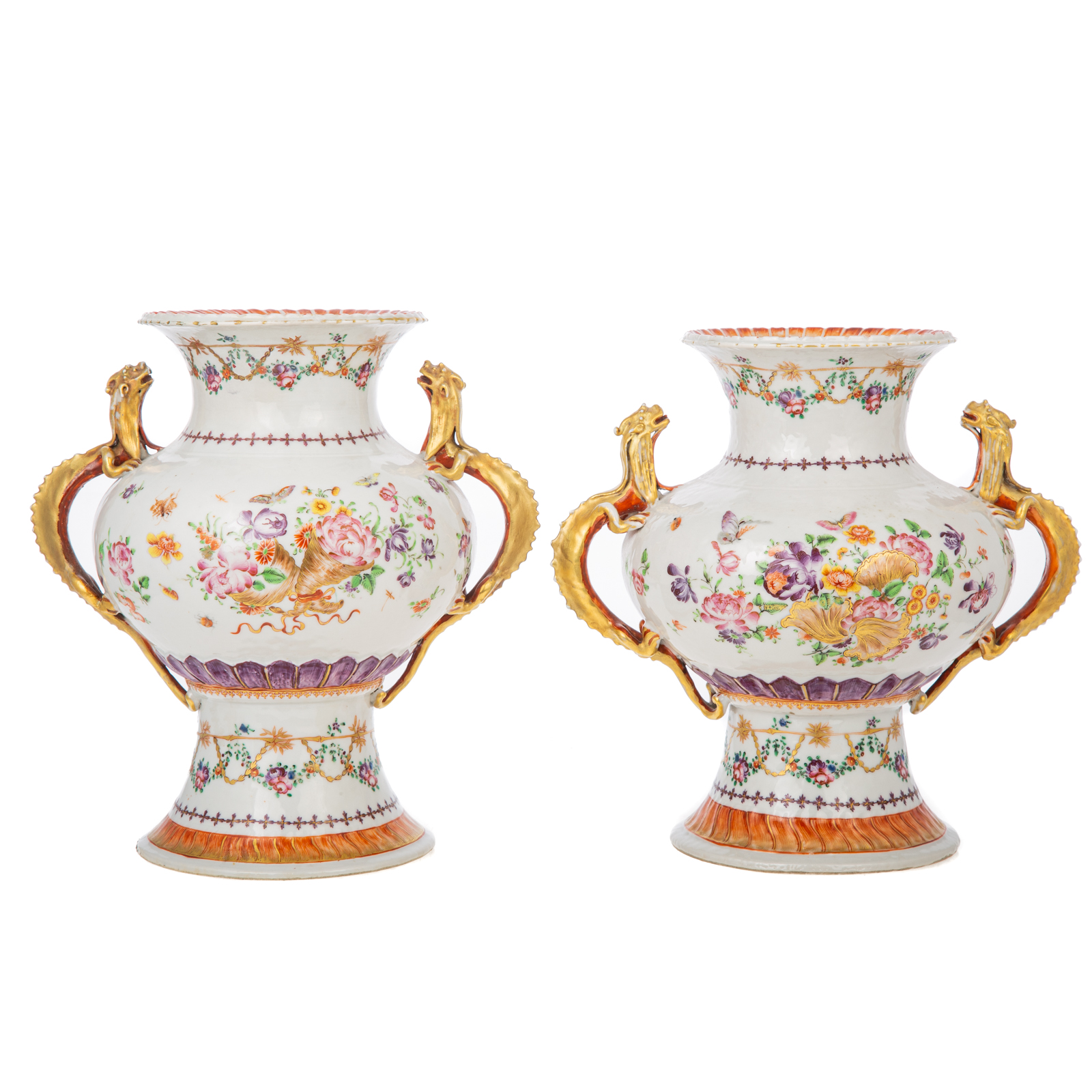 A PAIR OF CHINESE EXPORT FAMILLE