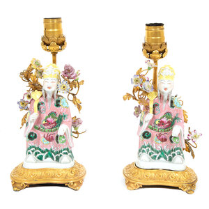 A Pair of Chinese Export Gilt