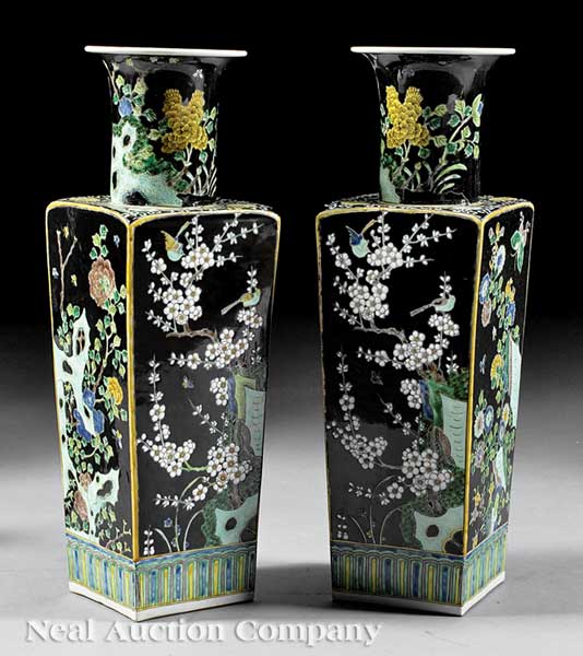 A Pair of Chinese Famille Noire