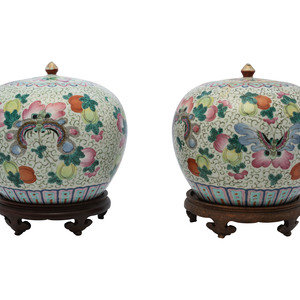 A Pair of Chinese Famille Rose